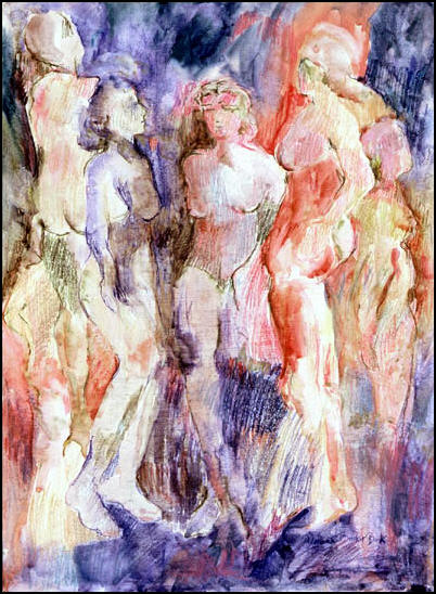 Figures in Violet & Blue